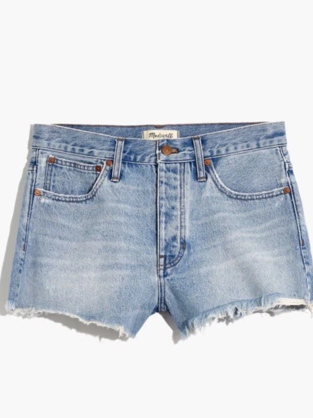 Madewell Curvy Relaxed Denim cut off Shorts in Cedarcroft Wash Size 24